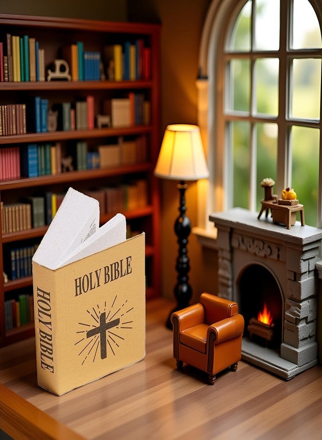 كتاب جيب صغير من الكتاب المقدس، بمقياس 1/12، مناسب لبيت الدمى، رف كتب مصغر، ملحقات مكتبة غرفة النوم، أثاث بيت الدمى، دمى وملحقاتها، ديكورات - Image 3
